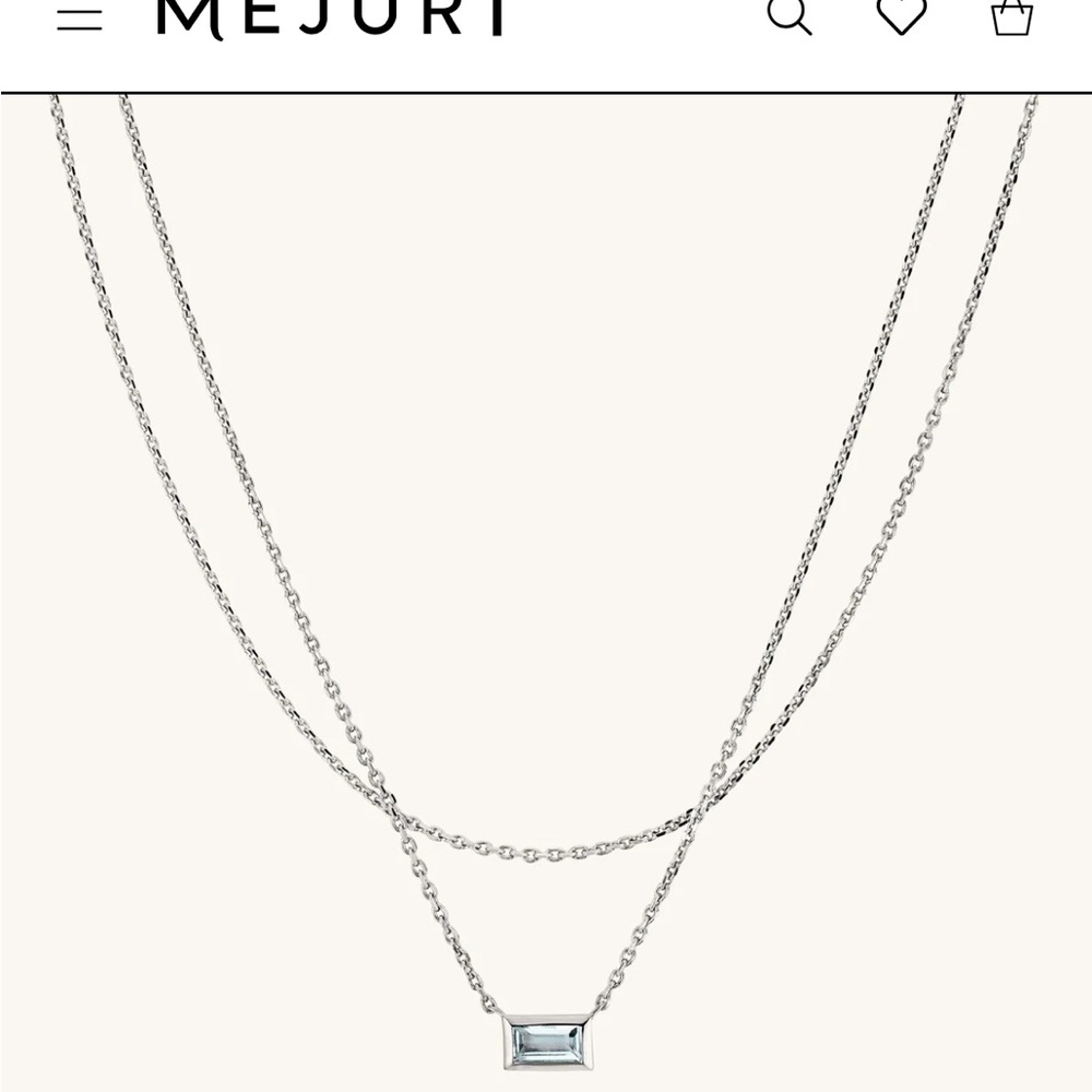 Brand new Mejuri layered aquamarine necklace